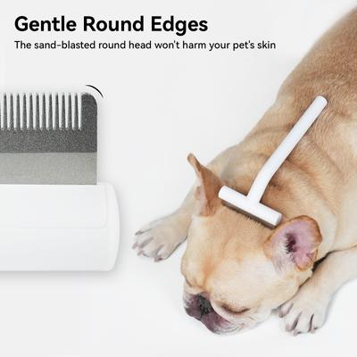 Show full view: aumuca Pet Deshedding Tool for Short-Haired Dogs & Cats, White slide 5 of 12