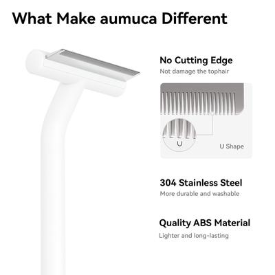 Show full view: aumuca Pet Deshedding Tool for Short-Haired Dogs & Cats, White slide 2 of 12