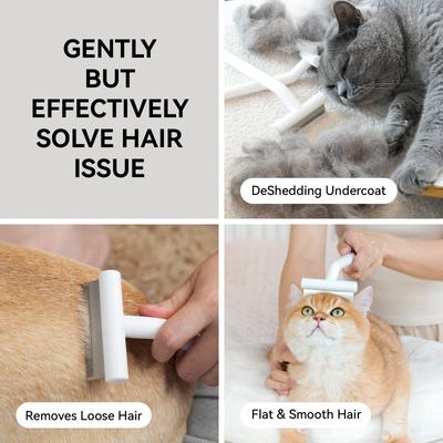 Show full view: aumuca Pet Deshedding Tool for Short-Haired Dogs & Cats, White slide 3 of 12