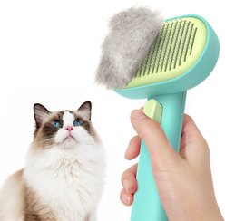 aumuca Self Cleaning Slicker Brush, Aqua Blue