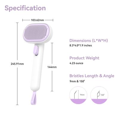 Show full view: aumuca Self Cleaning Slicker Brush, Purple slide 8 of 11