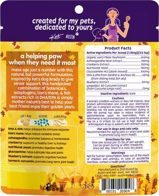 Show full view: Austin and Kat Brady's Senior Blend Dog & Cat Supplement, 2.90-oz bag slide 3 of 10