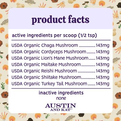 Show full view: Austin and Kat Harper's Mushroom Medley Dog & Cat Supplement, 2.12-oz bag slide 8 of 11