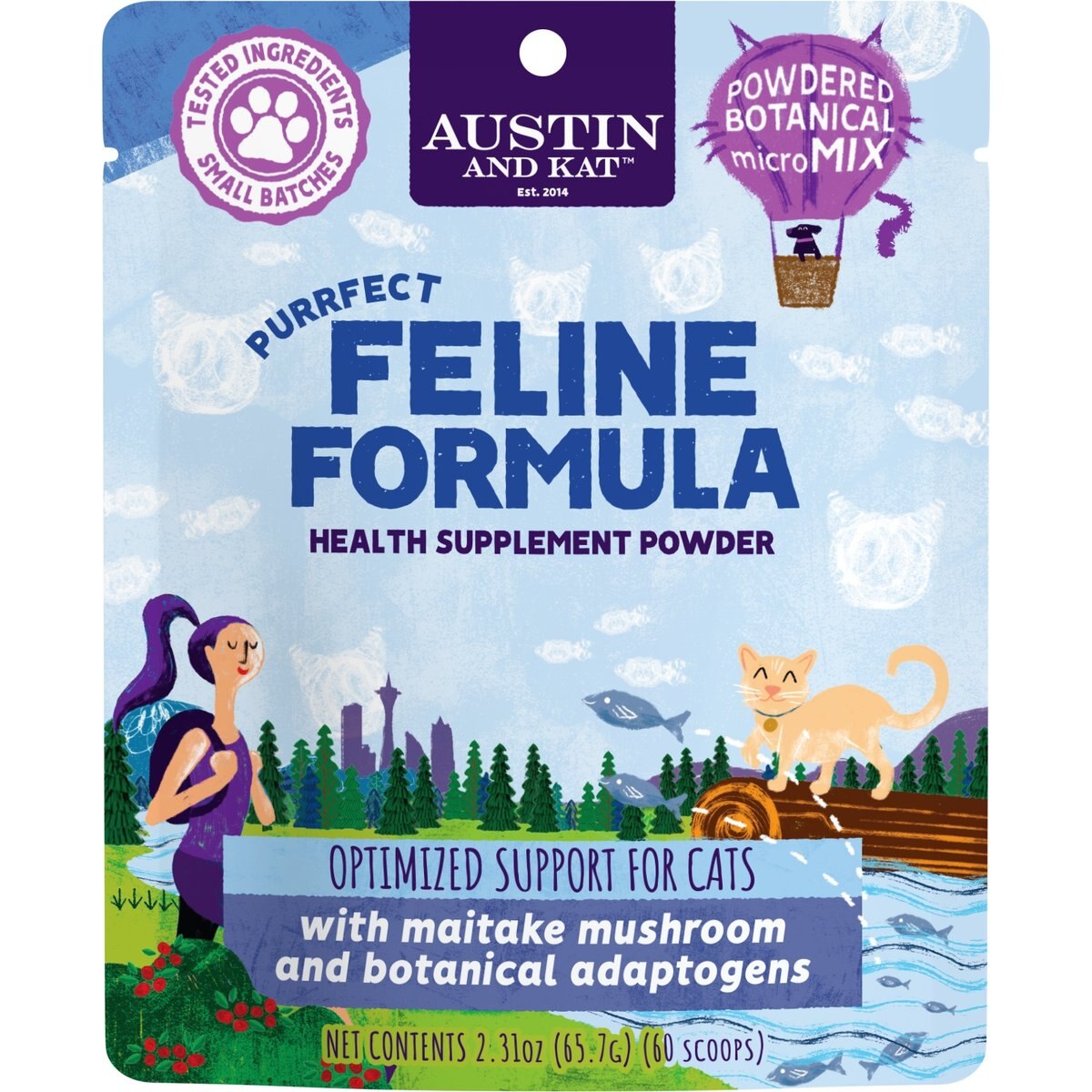Austin and Kat Purrfect Feline Formula Multivitamin Cat Supplement, 2.32-oz bag