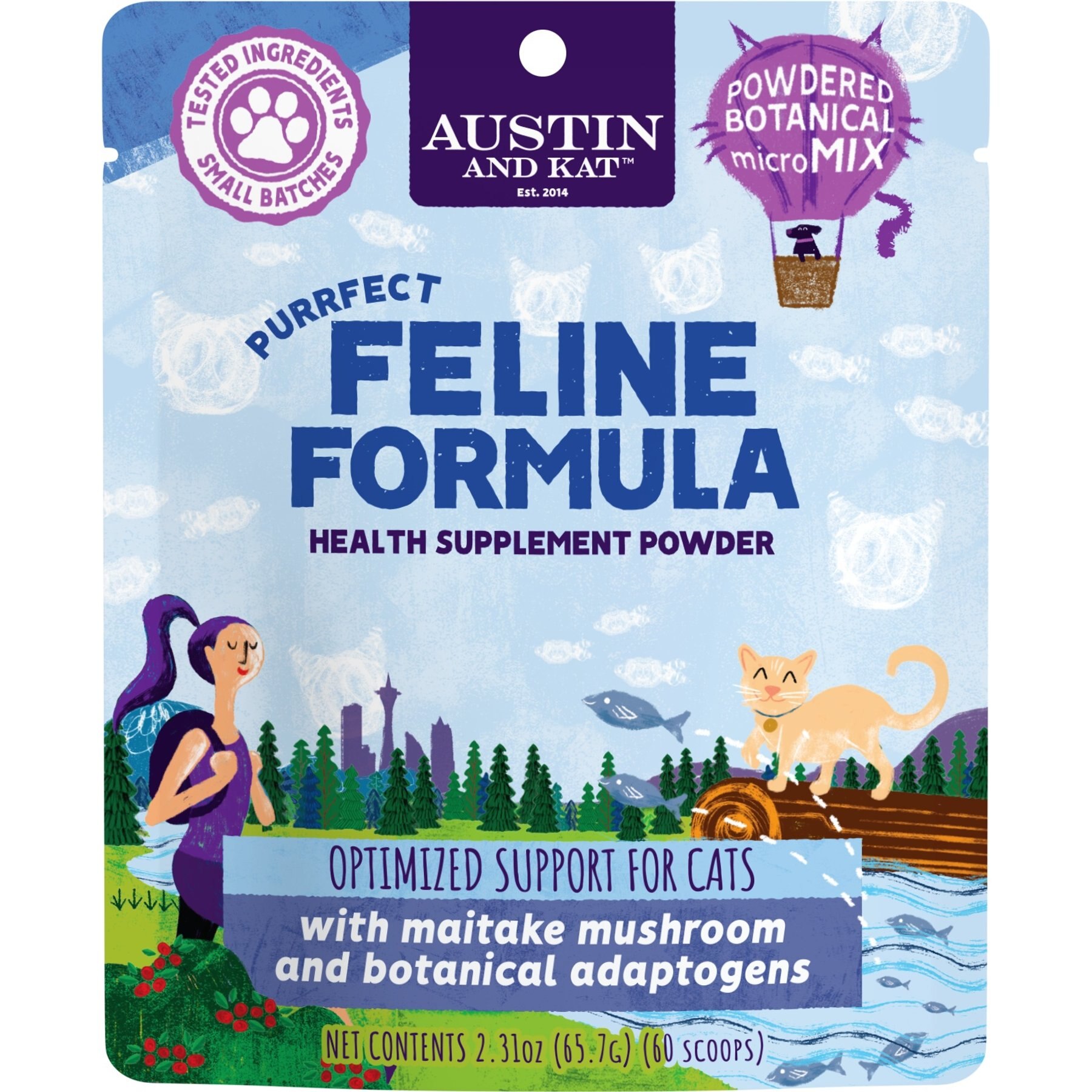 Austin and Kat Purrfect Feline Formula Multivitamin Cat Supplement, 2.32-oz bag