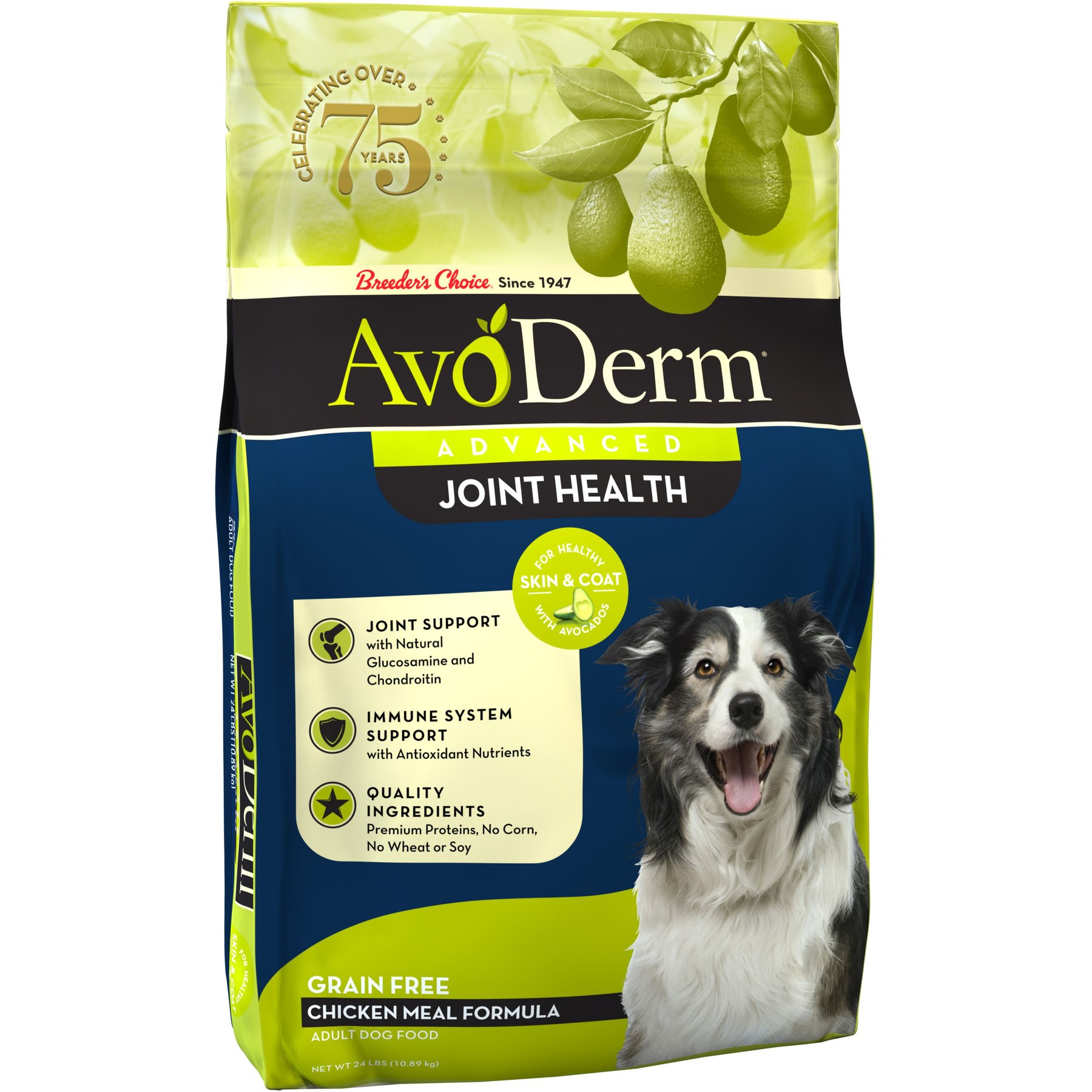 AvoDerm Advanced Joint Health Chicken Meal Formula Grain-Free Dry Dog Food, 4-lb bag
