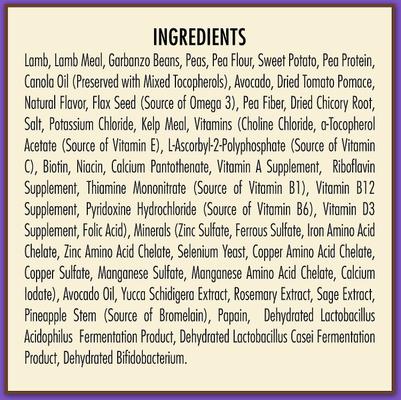 Show full view: AvoDerm Advanced Limited Ingredient Diet Lamb & Sweet Potato Adult Dry Dog Food, 22-lb bag slide 5 of 9