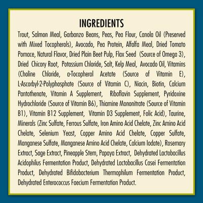 Show full view: AvoDerm Advanced Sensitive Support Trout & Pea Formula Grain-Free Adult Dry Dog Food, 22-lb bag slide 7 of 9