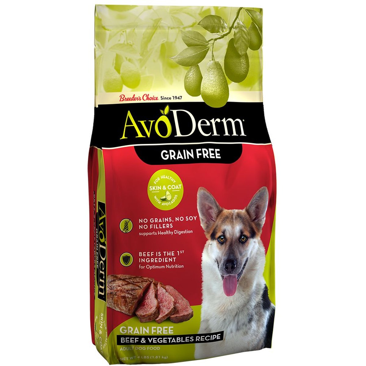 AvoDerm Beef & Vegetables Recipe Grain-Free Dry Dog Food, 4-lb bag