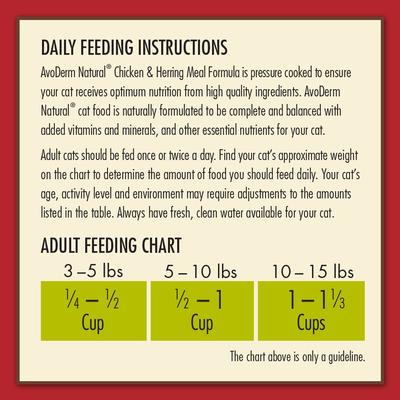 Show full view: AvoDerm Natural Chicken & Herring Meal Formula Adult Dry Cat Food, 3.5-lb bag slide 8 of 11