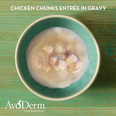 Show full view: AvoDerm Natural Grain-Free Chicken Chunks Entree in Gravy Canned Cat Food, 3-oz, case of 24 slide 4 of 10