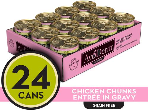 Show full view: AvoDerm Natural Grain-Free Chicken Chunks Entree in Gravy Canned Cat Food, 3-oz, case of 24 slide 9 of 10