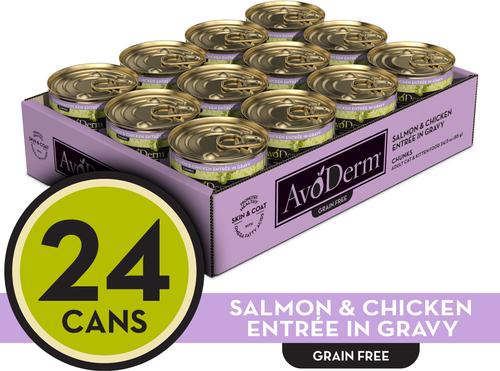 Show full view: AvoDerm Natural Grain-Free Salmon & Chicken Entree in Gravy Canned Cat Food, 3-oz, case of 24 slide 9 of 10