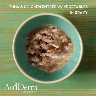 Show full view: AvoDerm Natural Grain-Free Tuna & Chicken Entree with Vegetables Canned Cat Food, 3-oz, case of 24 slide 4 of 10