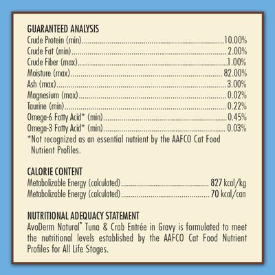 Show full view: AvoDerm Natural Grain-Free Tuna & Crab Entree in Gravy Canned Cat Food, 3-oz, case of 24 slide 7 of 10