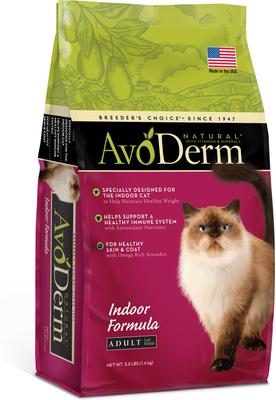 Show full view: AvoDerm Natural Indoor Hairball Care Formula Adult Dry Cat Food, 3.5-lb bag slide 1 of 8