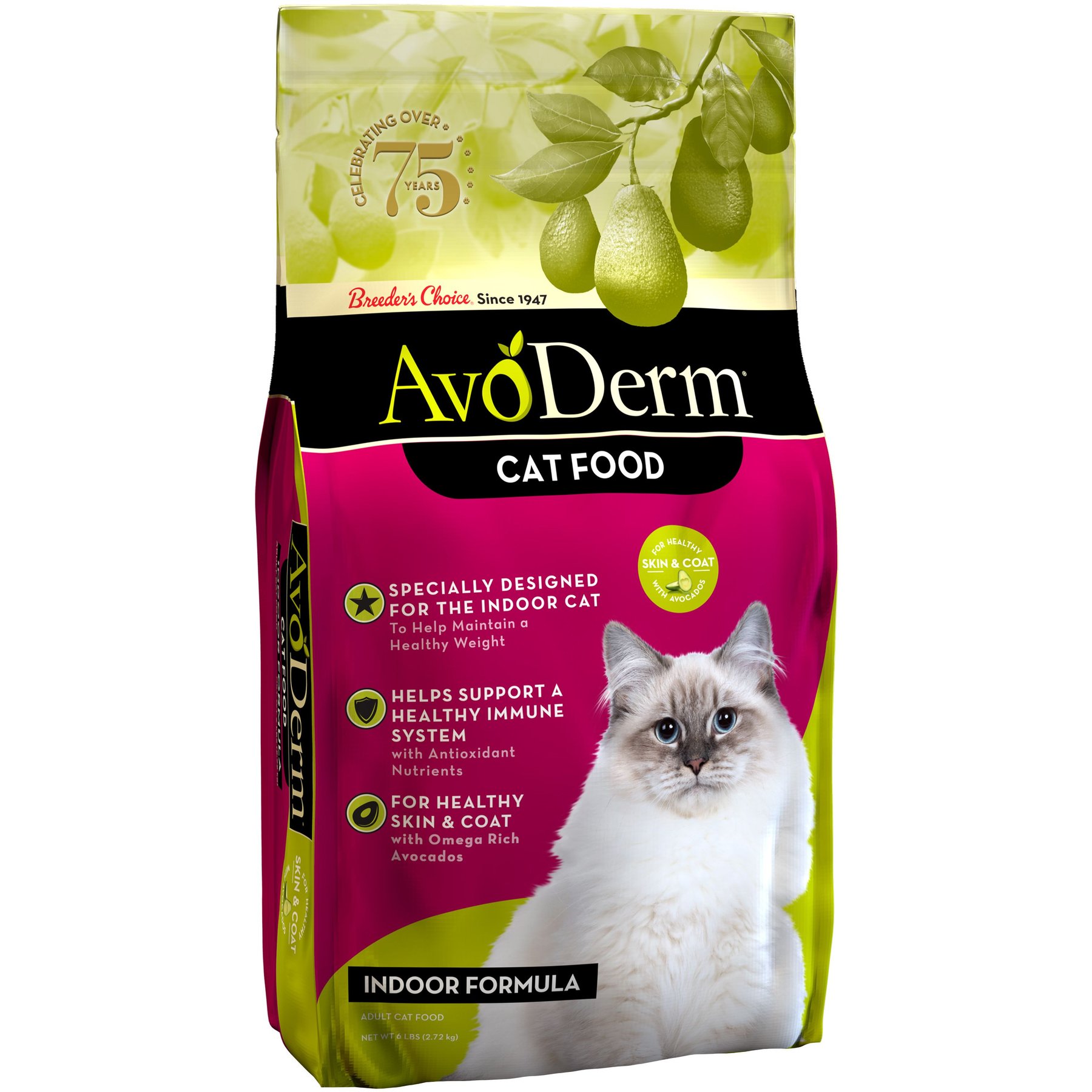 AvoDerm Natural Indoor Hairball Care Dry Cat Food, 6-lb bag
