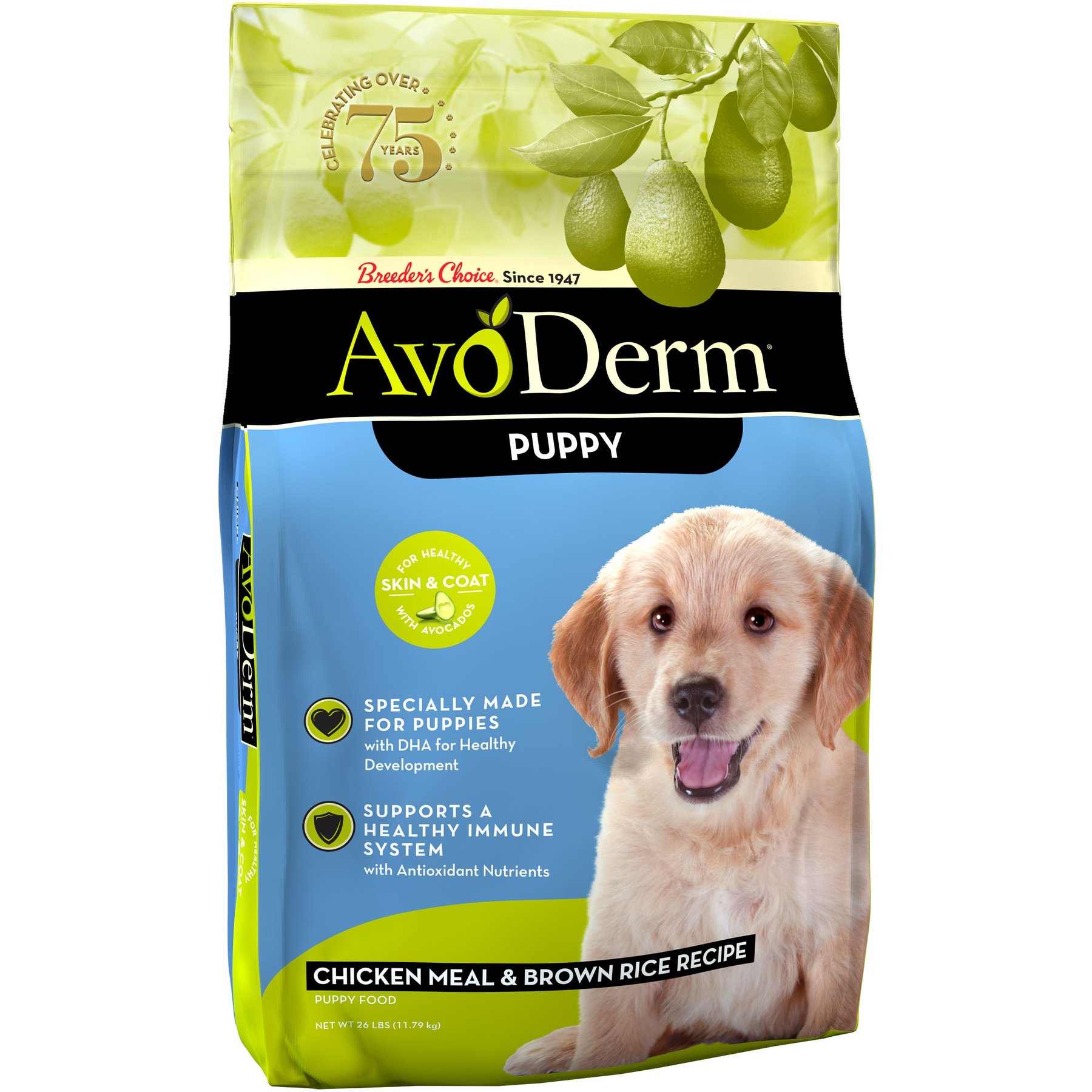 AvoDerm Natural Chicken & Brown Rice Puppy Dry Dog Food, 26-lb bag