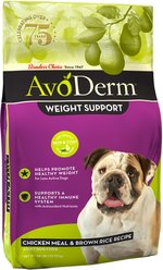 AvoDerm Weight Support Chicken Meal & Brown Rice Recipe Dry Dog Food, 28-lb bag