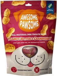 Awesome Pawsome Peanut Butter & Cranberry Dog Treats, 3-oz bag