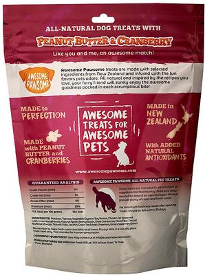 Show full view: Awesome Pawsome Peanut Butter & Cranberry Dog Treats, 3-oz bag slide 3 of 12