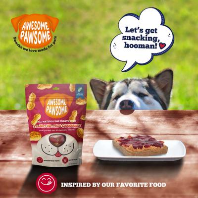 Show full view: Awesome Pawsome Peanut Butter & Cranberry Dog Treats, 3-oz bag slide 7 of 12