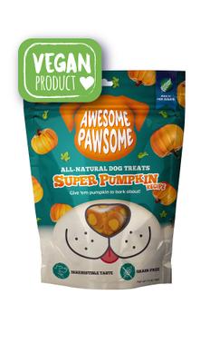 Show full view: Awesome Pawsome Super Pumpkin Recipe Dog Treats, 3-oz bag slide 1 of 12