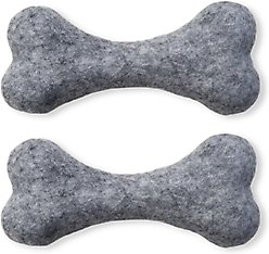 Awoo Felt Toy Bones Dog Toy, bundle of 2, Grey