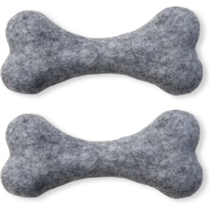 Awoo Felt Toy Bones Dog Toy, bundle of 2, Grey