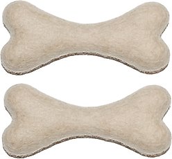 Awoo Felt Toy Bones Dog Toy, bundle of 2, Oat