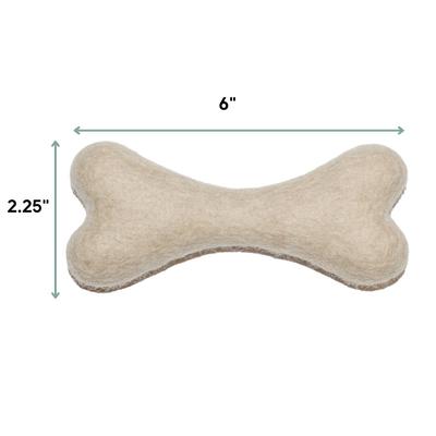 Show full view: Awoo Felt Toy Bones Dog Toy, bundle of 2, Oat slide 2 of 8