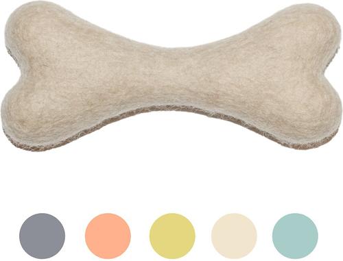 Show full view: Awoo Felt Toy Bones Dog Toy, bundle of 2, Oat slide 4 of 8