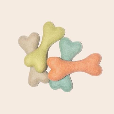 Show full view: Awoo Felt Toy Bones Dog Toy, bundle of 2, Oat slide 5 of 8