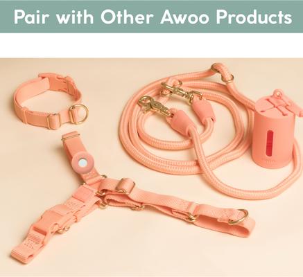 Show full view: Awoo Fetch! AirTag Holder for Dog Collar, 2 count, Peach slide 7 of 9