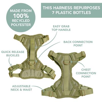 Show full view: Awoo Huggie Front Clip Dog Harness, Peach, X-Small slide 2 of 9