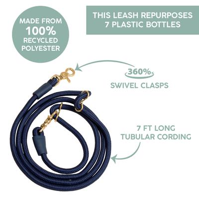 Show full view: Awoo Infinity Standard Dog Leash, 7-ft long, Navy slide 2 of 10