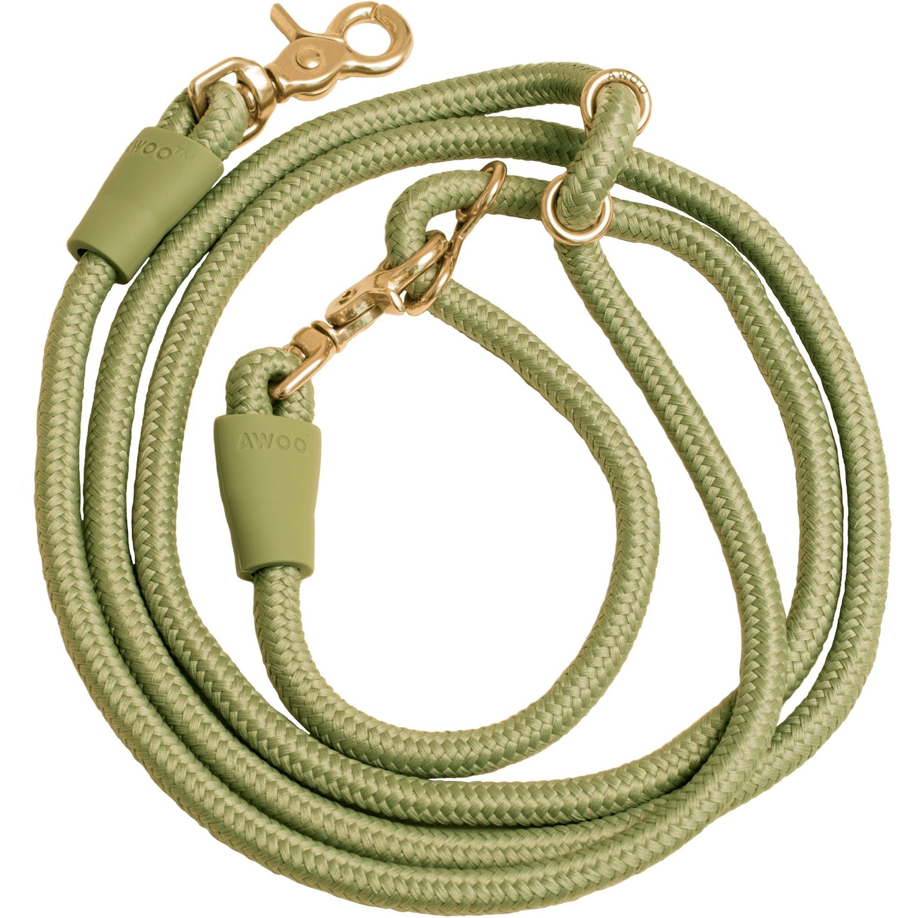Awoo Infinity Standard Dog Leash, 7-ft long, Olive