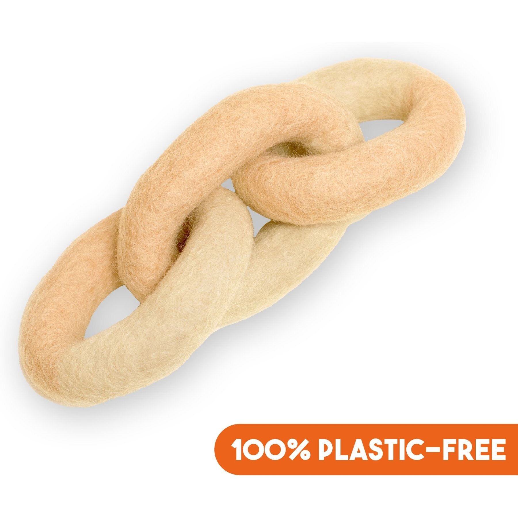 Awoo Link Felt Dog Tug Toy, Oat, Small