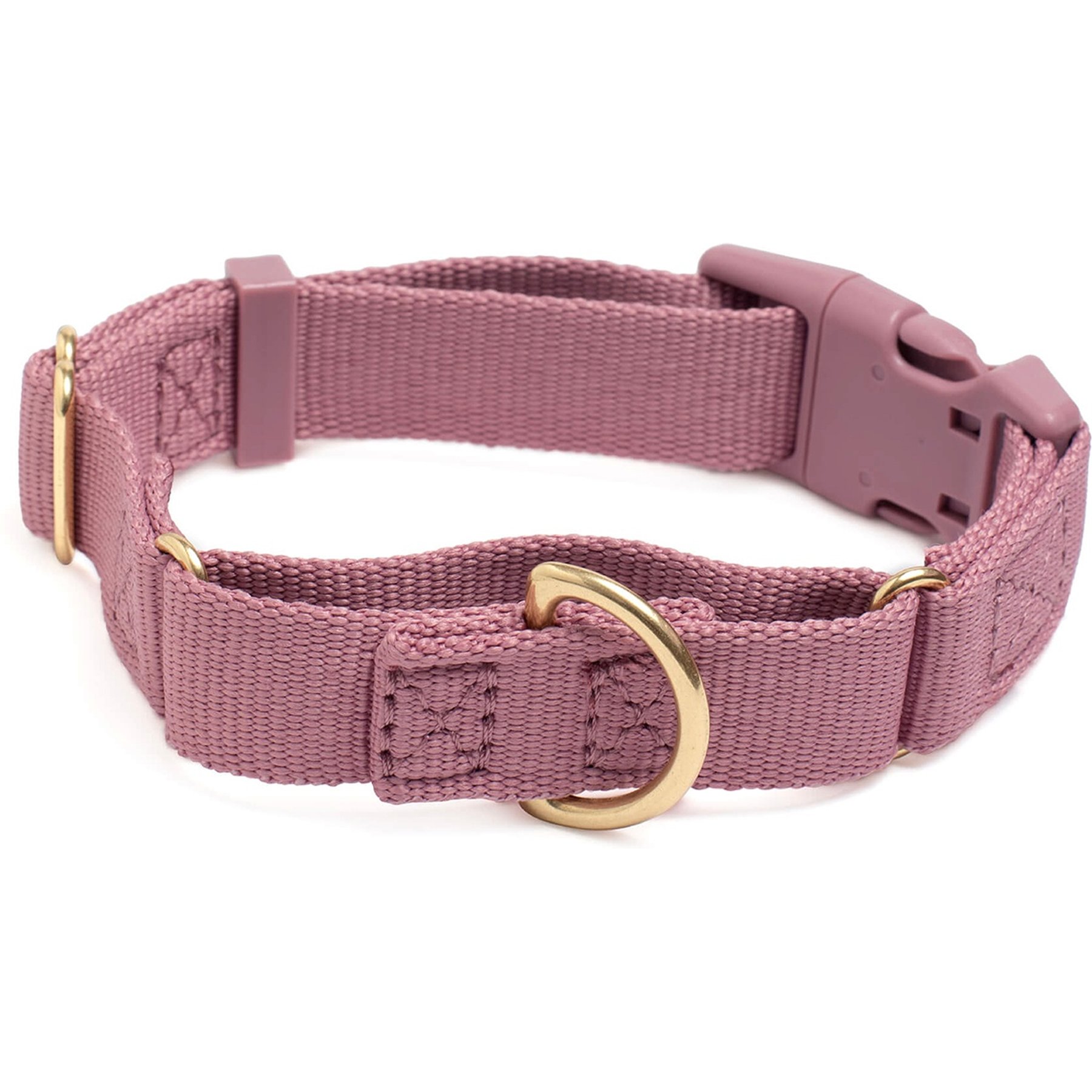 Awoo Marty Martingale Dog Collar, Mauve, Medium: 13.5 to 18-in neck, 3/4-in wide