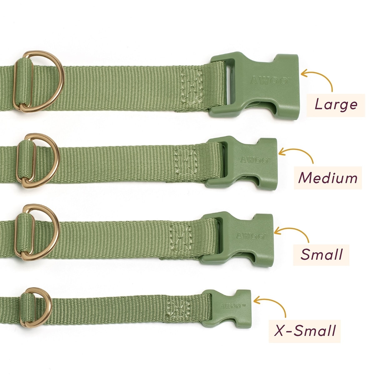 AWOO Marty Martingale Dog Collar, Mauve, Medium: 13.5 to 18-in neck, 3/ ...