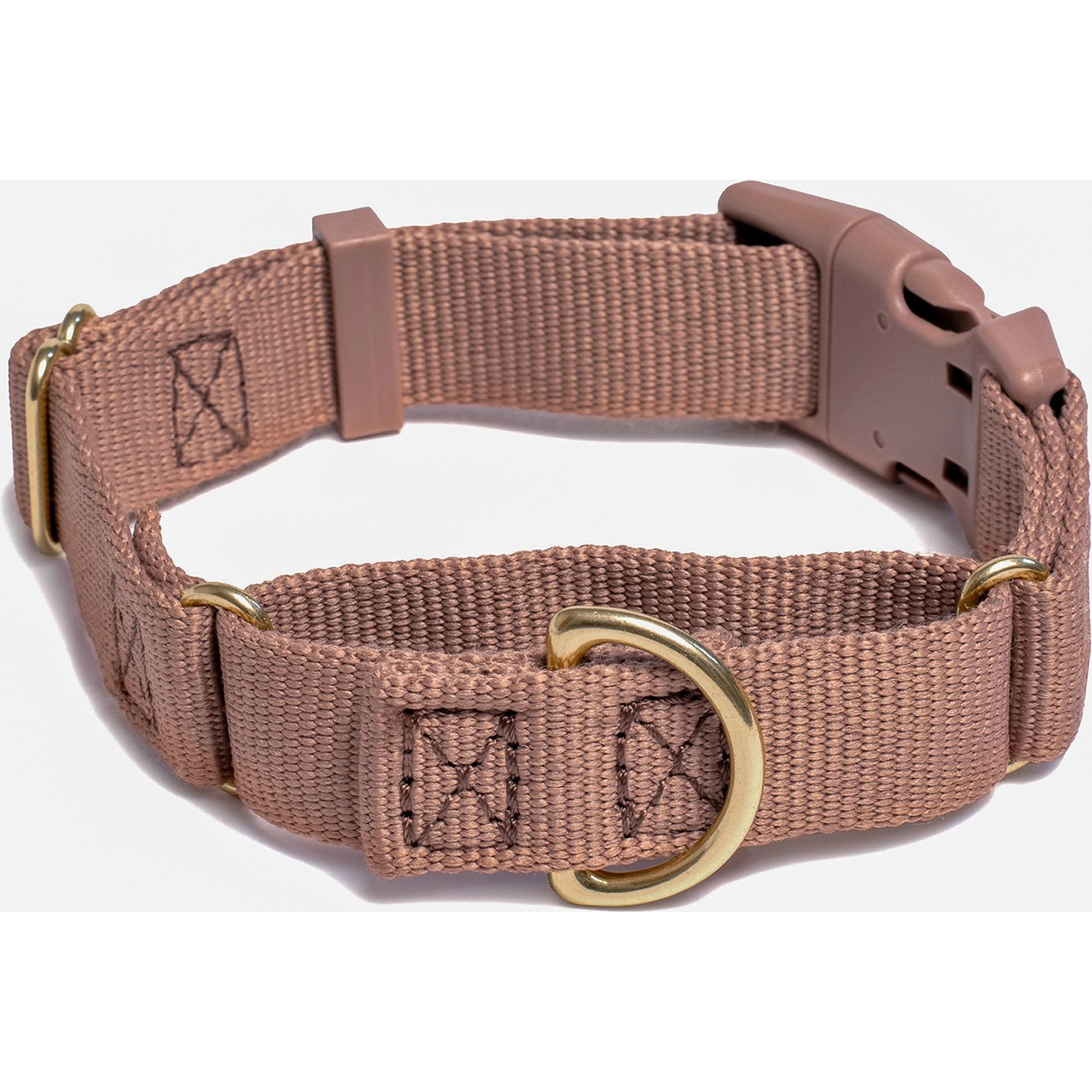 Awoo Marty Martingale Dog Collar, Mocha, X-Small: 8.5 to 11-in neck, 1/2-in wide