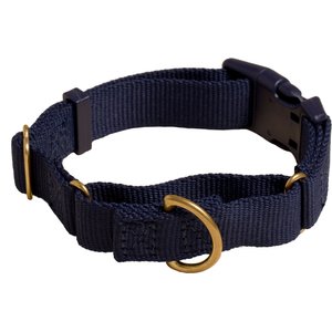 Awoo Marty Martingale Dog Collar, Navy, Large: 16 to 22.5-in neck, 1-in wide