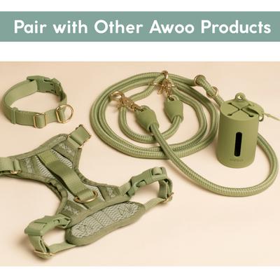 Show full view: Awoo Marty Martingale Dog Collar, Olive, Medium: 13.5 to 18-in neck, 3/4-in wide slide 7 of 10