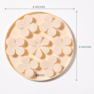 Show full view: Awoo Meadow Snuffle Mat Silicone Dog & Cat Lick Mat Slow Feeder, Almond slide 2 of 10