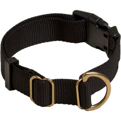 Awoo Awoo Pack Standard Dog Collar, Black, Medium: 12 to 19-in neck, 3/4-in wide