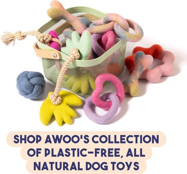 Awoo Pullin' Posies Felt & Rope Dog Tug Toy, Pink