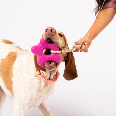 Show full view: Awoo Pullin' Posies Felt & Rope Dog Tug Toy, Pink slide 4 of 7