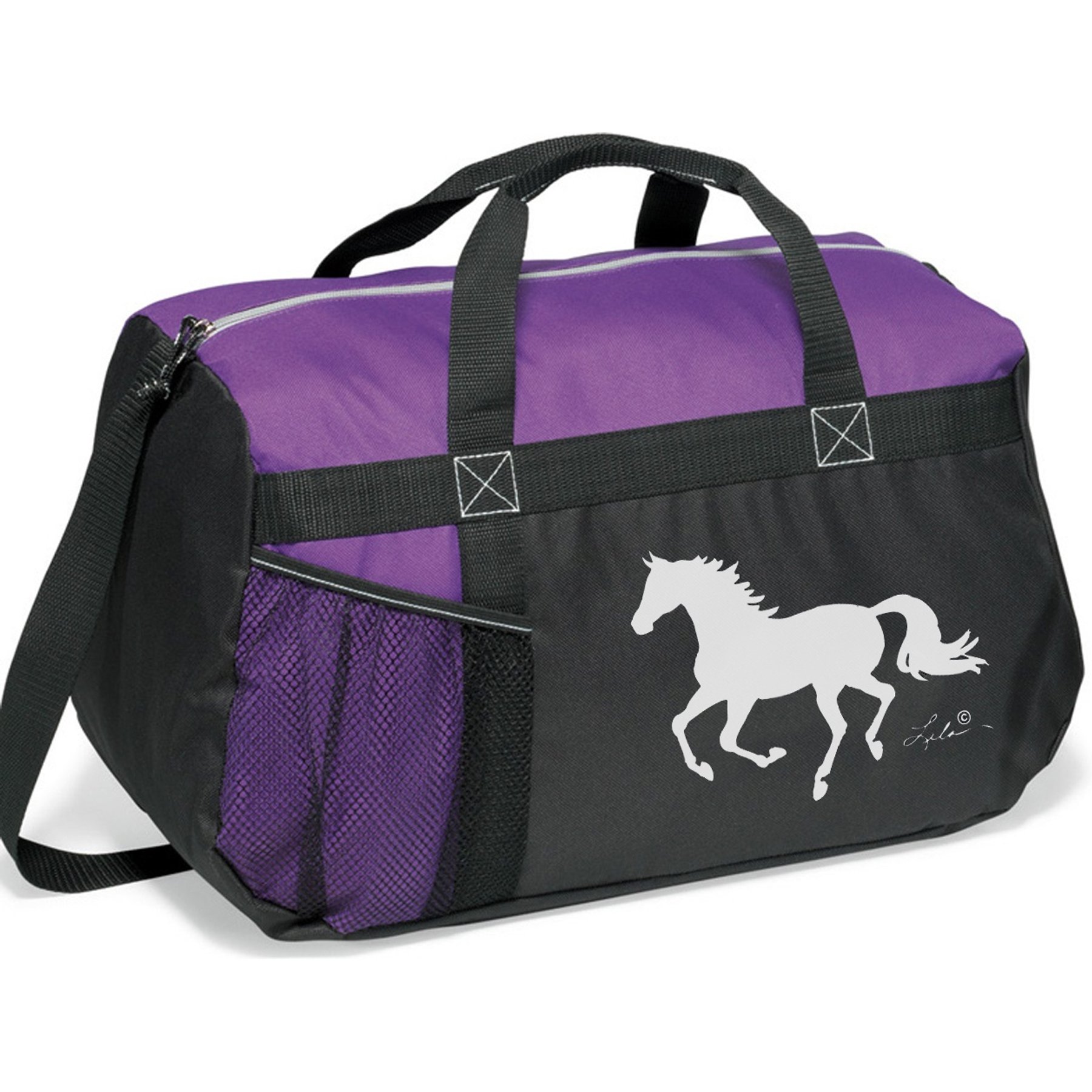 Awst Int'l Lila Galloping Horse Duffle Bag, Purple