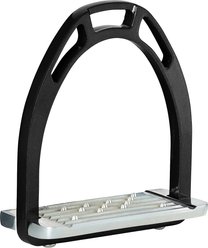 B Vertigo Aluminium Horse Stirrups, 4.75-in, Silver & Black