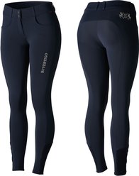 B Vertigo Meghan Womens Silicone Knee Patch Breeches, Dark Navy, 34